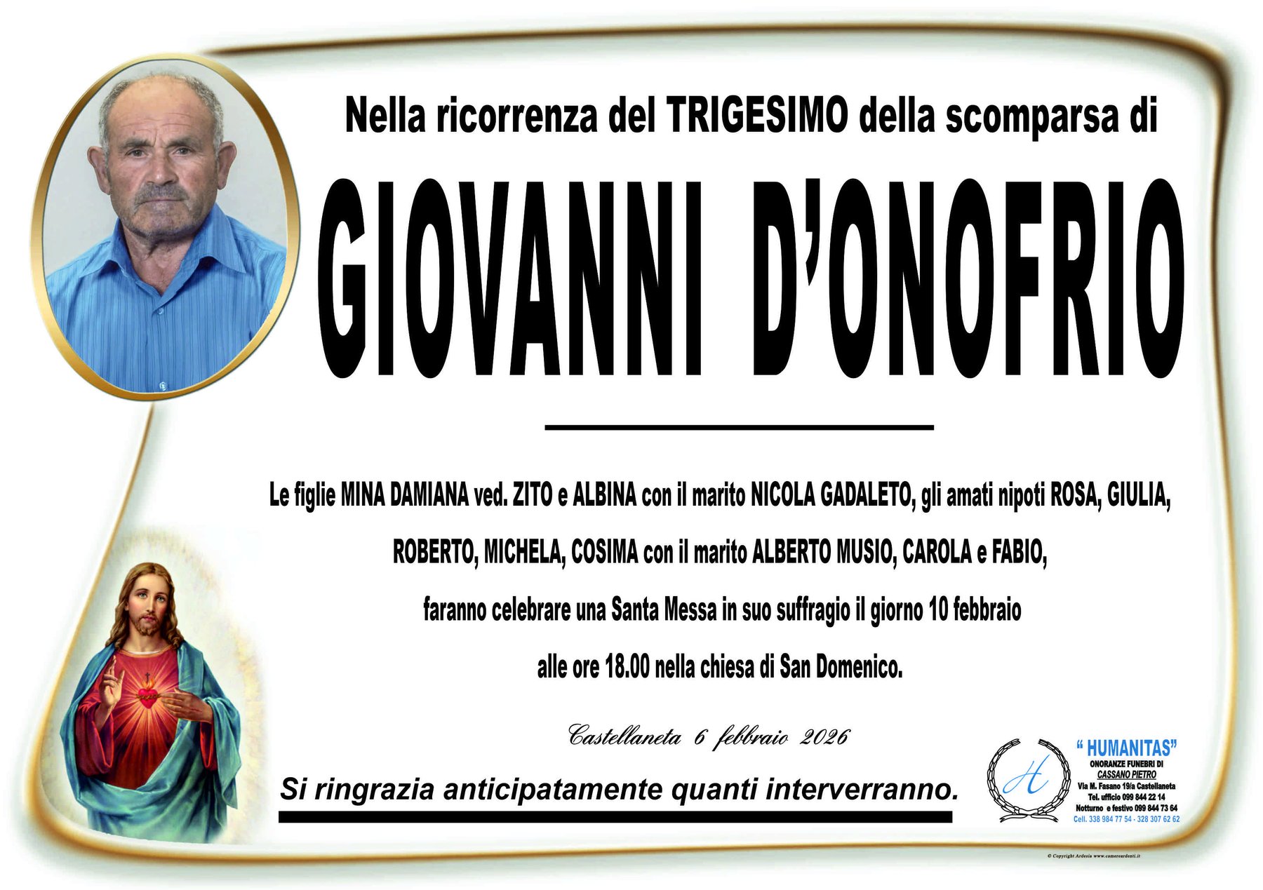 Manifesto di Giovanni D'Onofrio