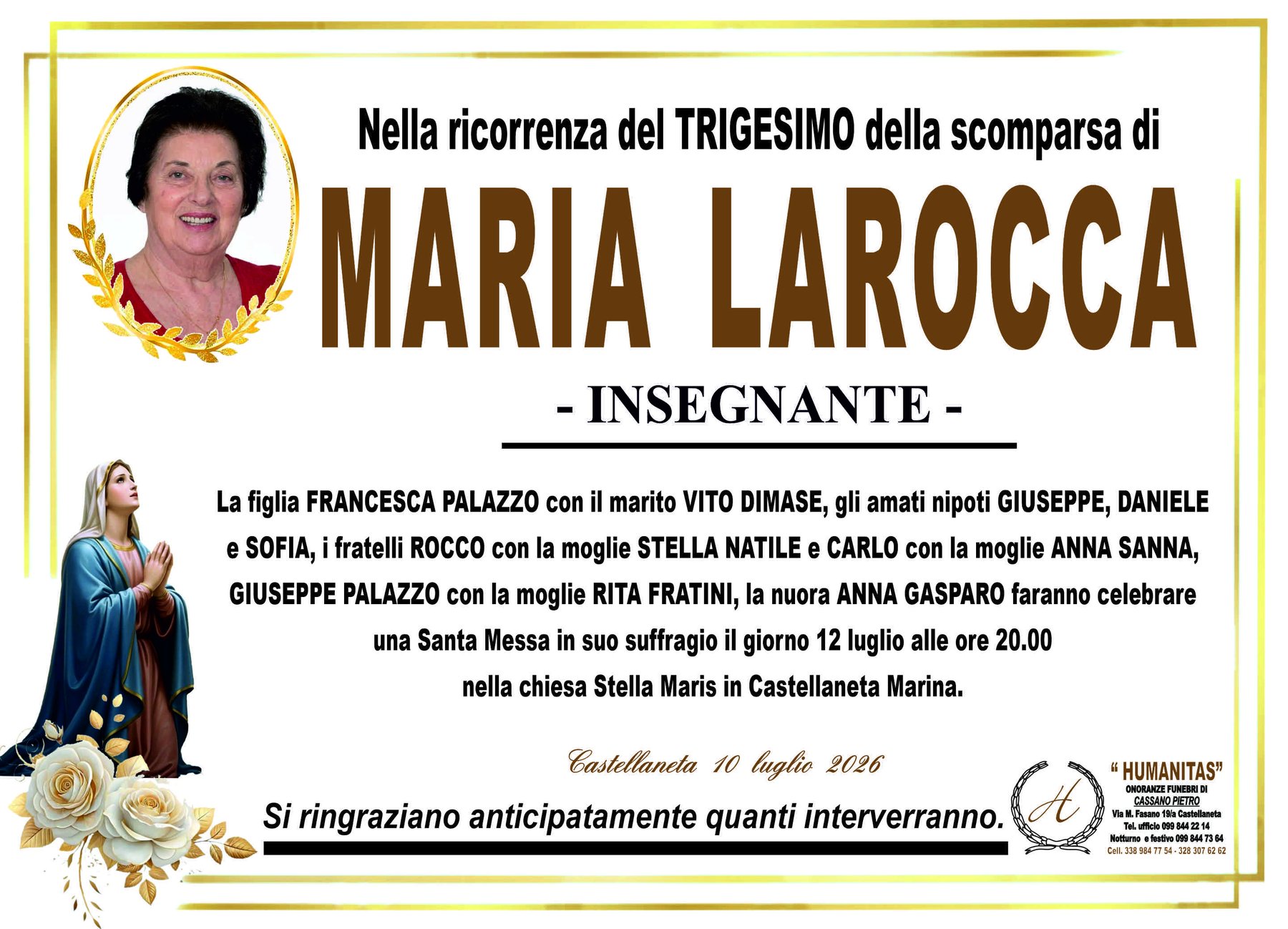 Manifesto di Maria Larocca