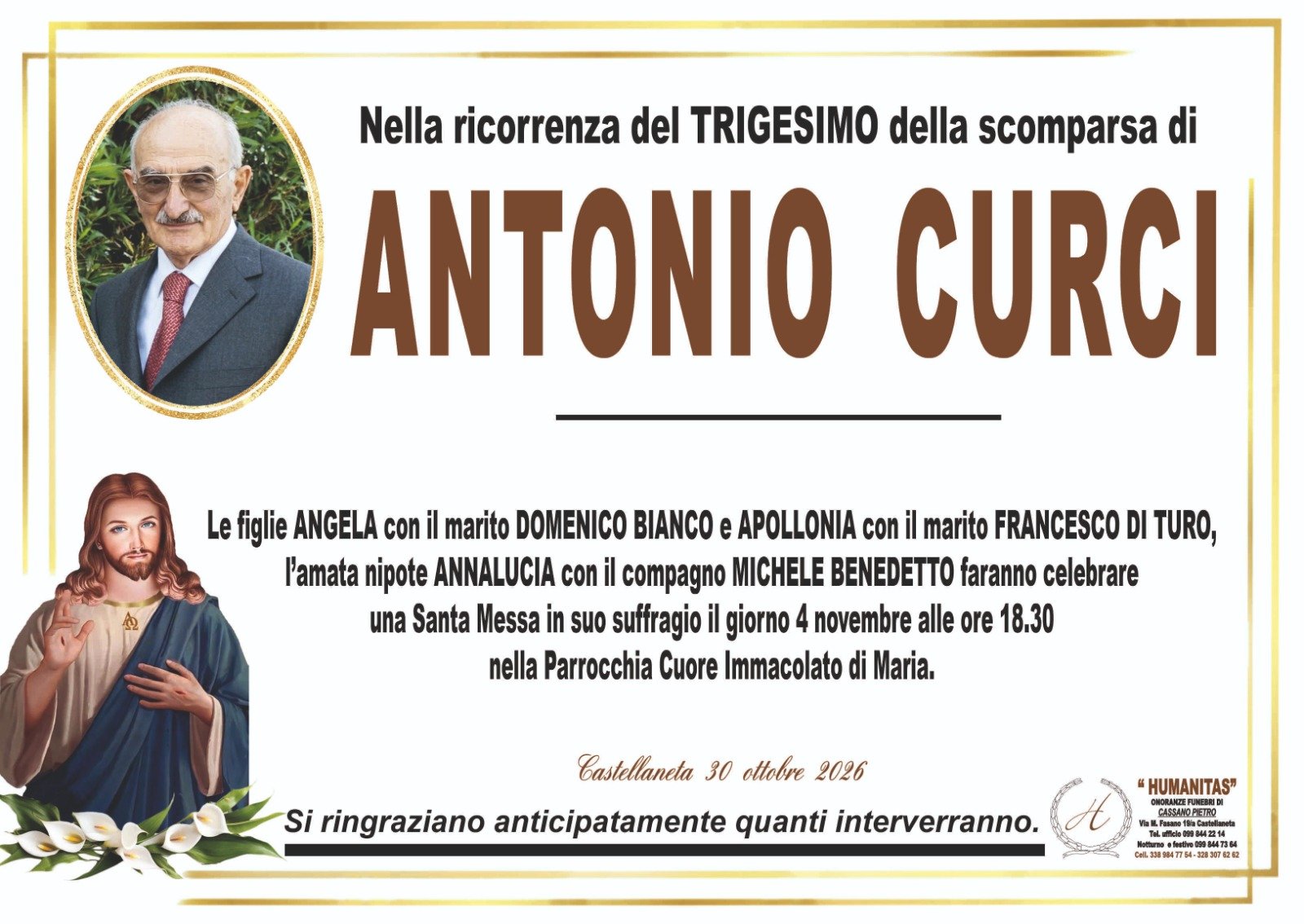 Manifesto di Antonio Curci