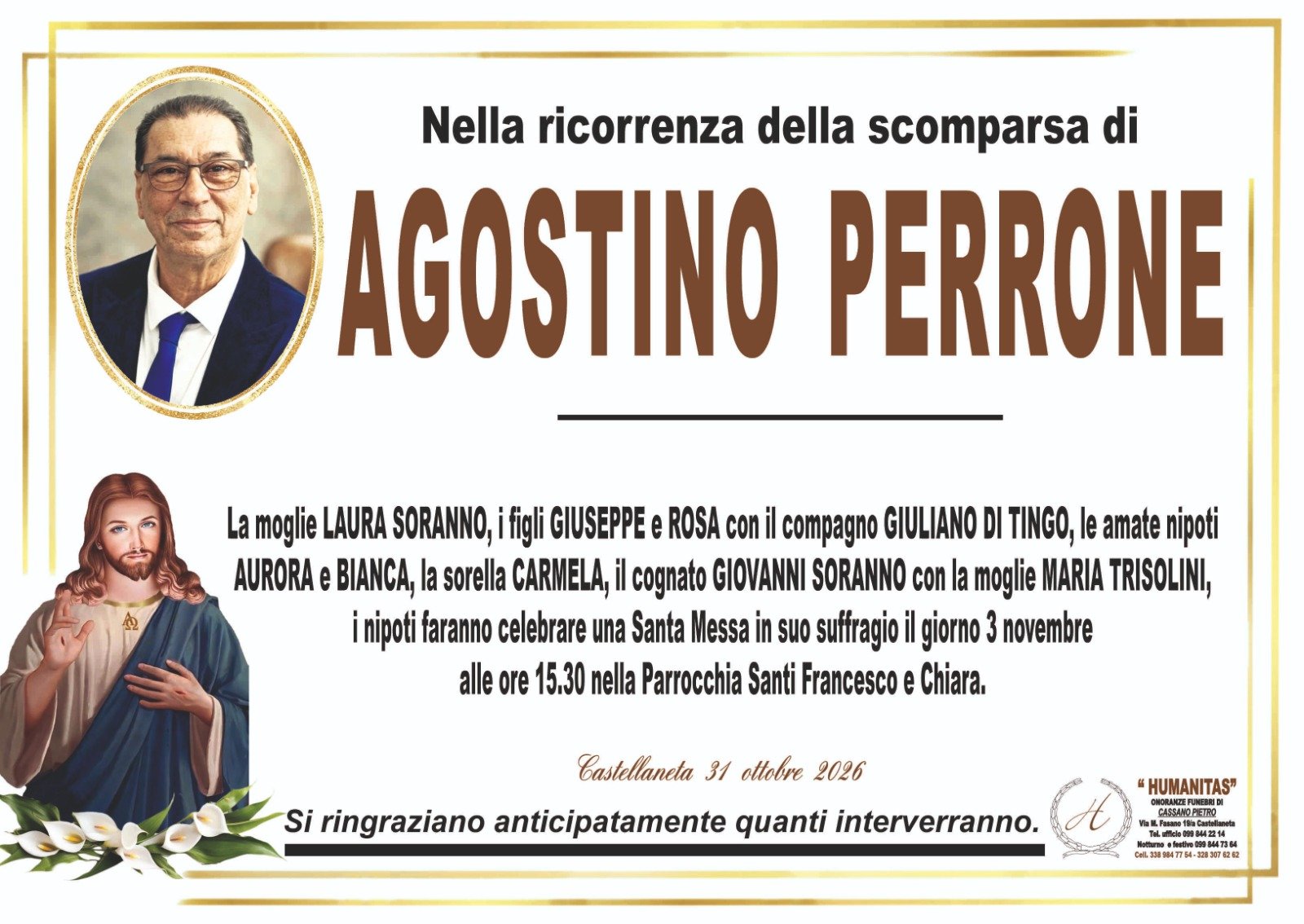 Manifesto di Agostino Perrone