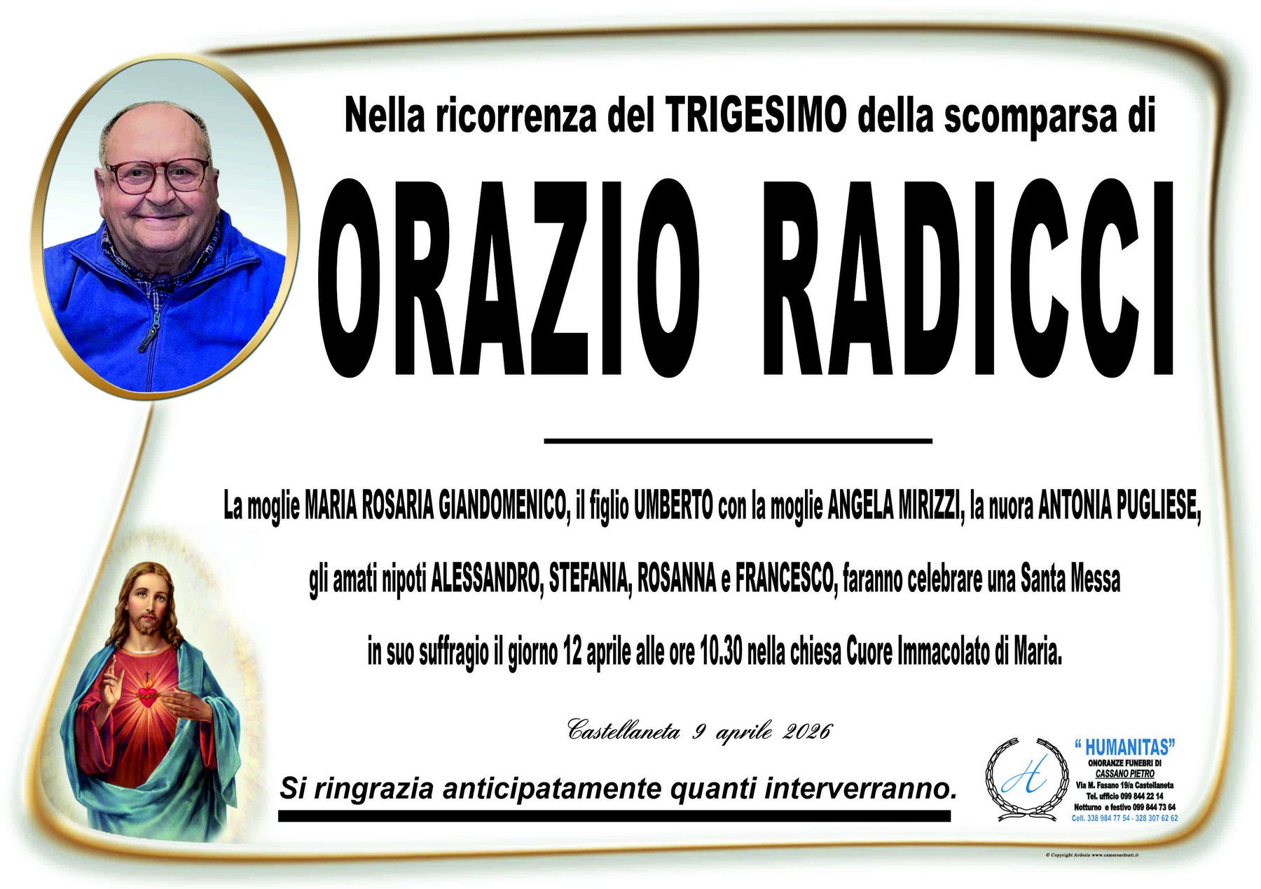 Manifesto di Orazio Radicci