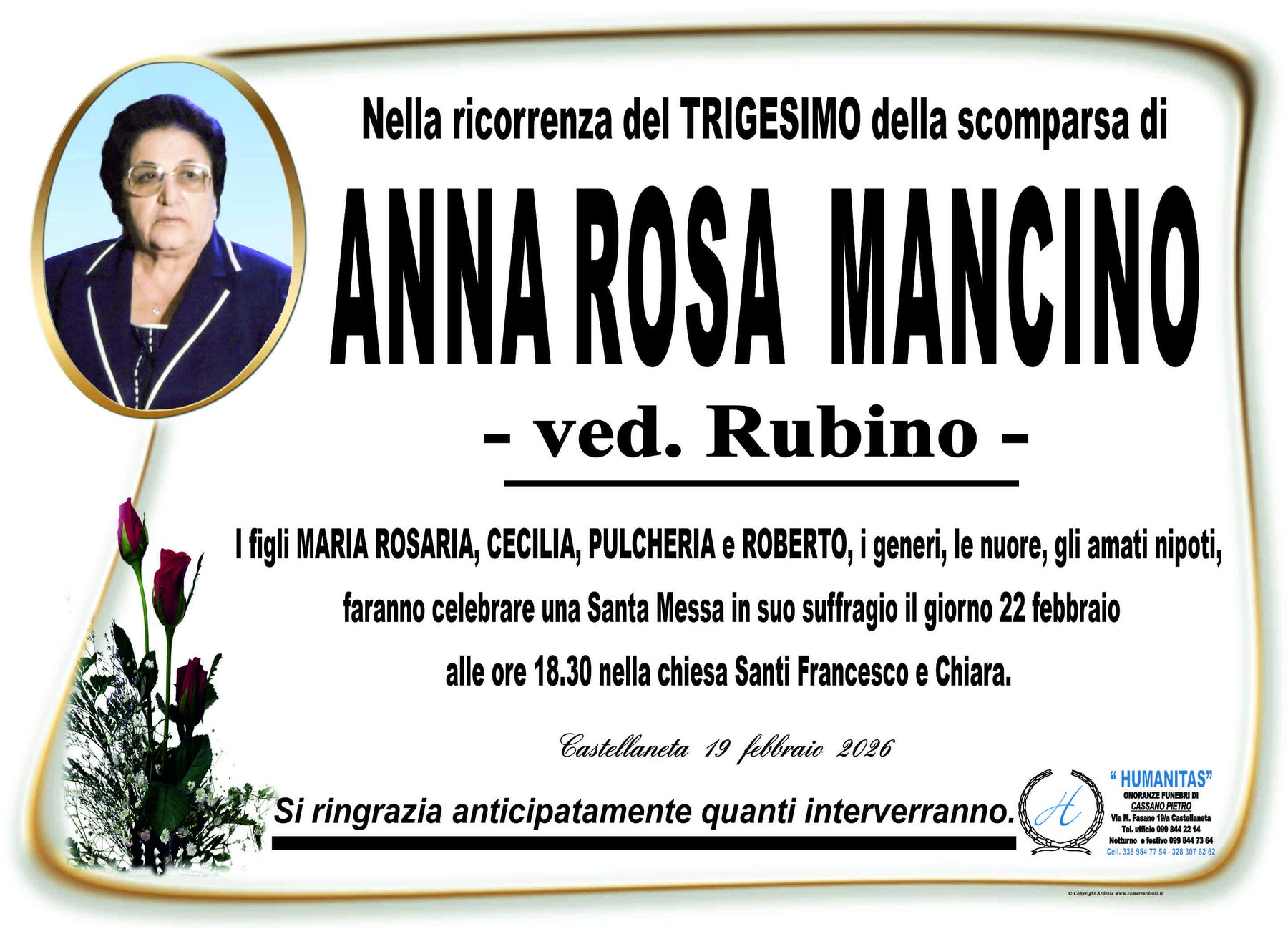 Manifesto di Anna Rosa Mancino